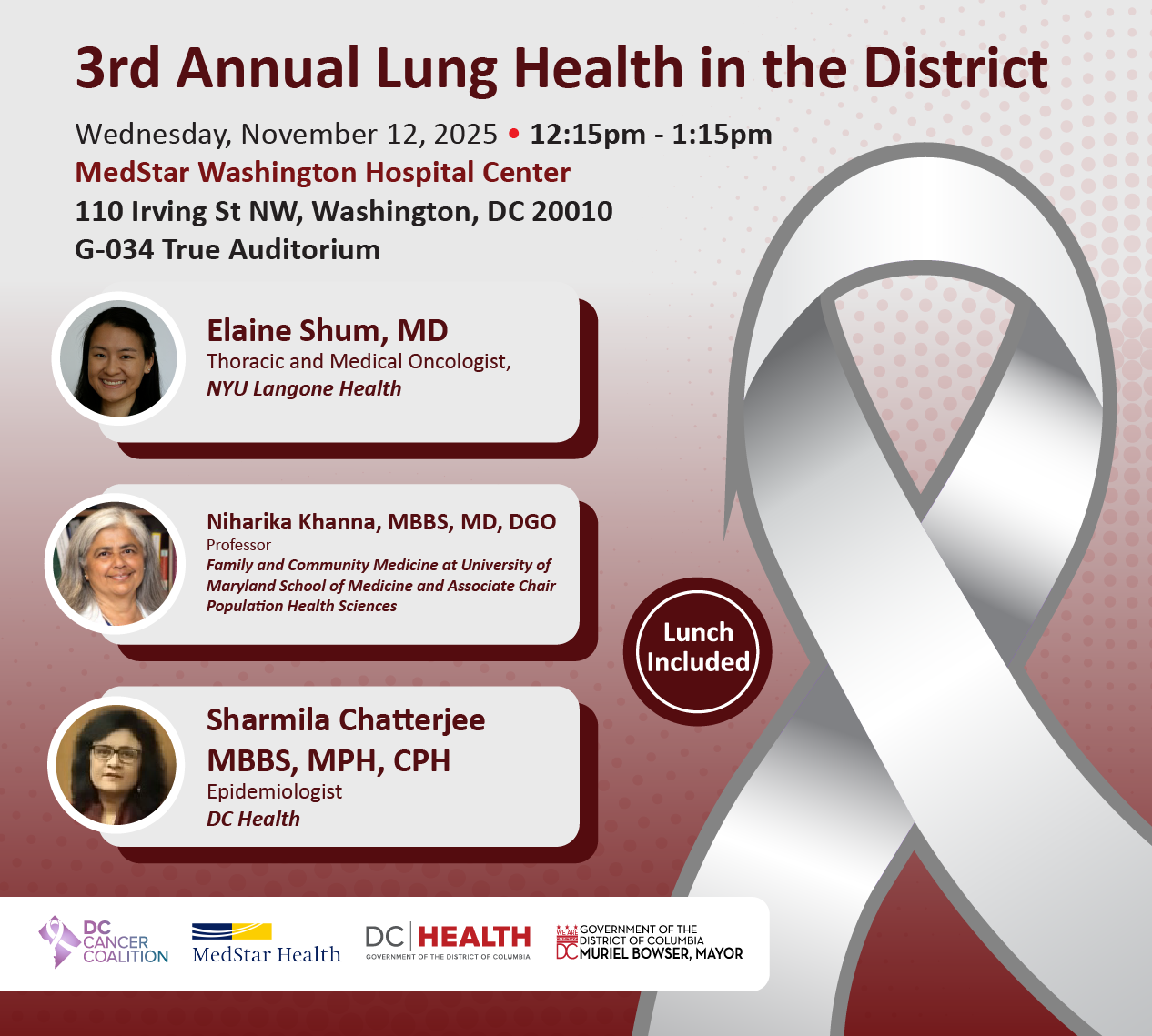 3rd Annual Lung Health in the District Grand Rounds:  Spotlight on Women’s Lung Health: Early Diagnosis, Lifesaving Impact Banner